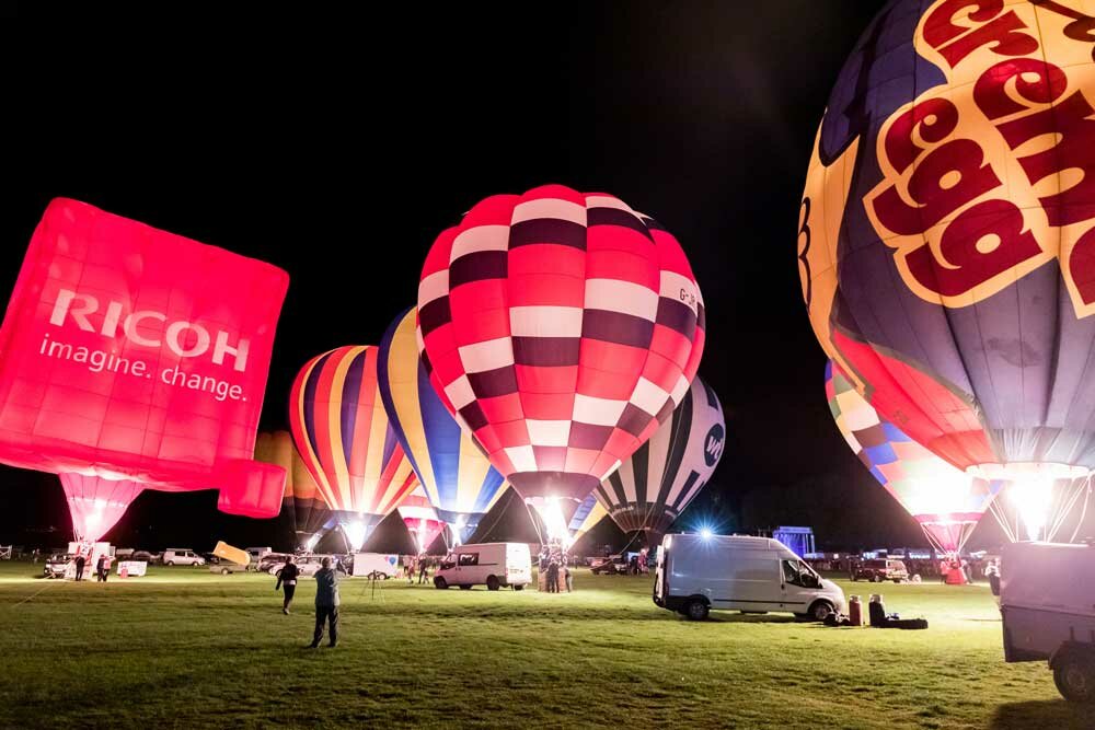 Night glow at York Balloon Fiesta 2019